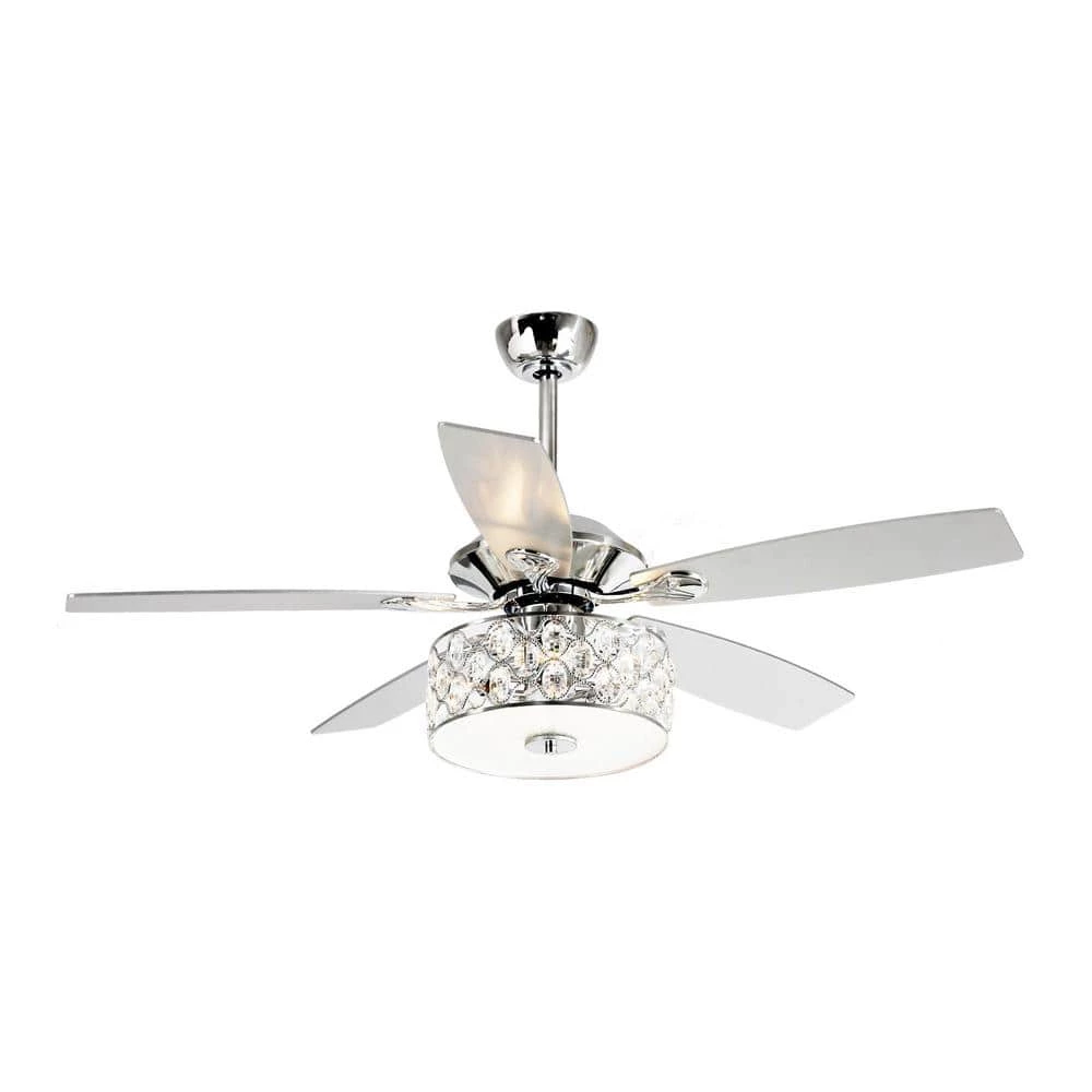 Matrix decor 52 in. Indoor Chrome Crystal Chandelier Ceiling Fan with Light and Remote Control 4 Matrix decor 52 in. Indoor Chrome Crystal Chandelier Ceiling Fan with Light and Remote Control - Image 4