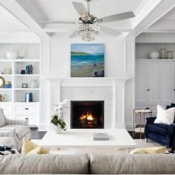 Parrot Uncle Howell 52 in. Indoor Chrome Downrod Mount Crystal Chandelier Ceiling Fan with Light Kit and Remote Control -Fans Shop chrome parrot uncle ceiling fans with lights f6215a110v 31 1000