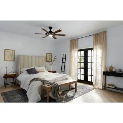 KICHLER Range 52 in. Integrated LED Indoor Distressed Black Down Rod Mount Ceiling Fan with Light and Remote -Fans Shop distressed black kichler ceiling fans with lights 300317dbk 1f 1000