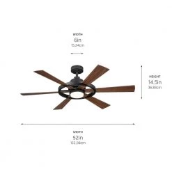 KICHLER Range 52 in. Integrated LED Indoor Distressed Black Down Rod Mount Ceiling Fan with Light and Remote -Fans Shop distressed black kichler ceiling fans with lights 300317dbk 66 1000