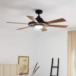 KICHLER Range 52 in. Integrated LED Indoor Distressed Black Down Rod Mount Ceiling Fan with Light and Remote -Fans Shop distressed black kichler ceiling fans with lights 300317dbk 76 1000