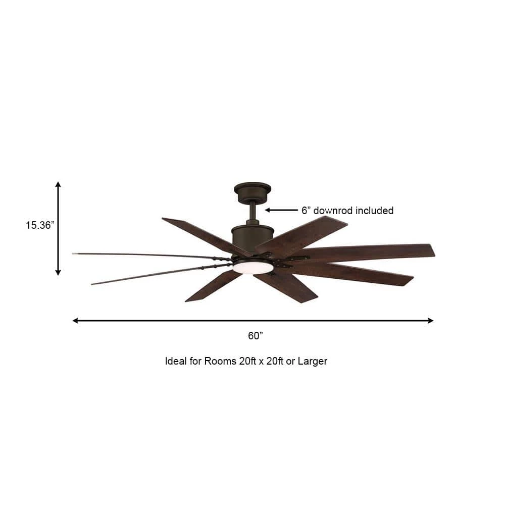 Home Decorators Collection Milbourne 60 in. Integrated LED Indoor Espresso Bronze Ceiling Fan with Light and Remote Control 4 Home Decorators Collection Milbourne 60 in. Integrated LED Indoor Espresso Bronze Ceiling Fan with Light and Remote Control - Image 4
