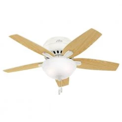Hunter Newsome 42 in. Indoor Low Profile Fresh White Ceiling Fan With LED Light Kit and Remote -Fans Shop fresh white hunter ceiling fans with lights 32812 1d 1000