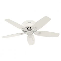 Hunter Newsome 42 in. Indoor Low Profile Fresh White Ceiling Fan With LED Light Kit and Remote -Fans Shop fresh white hunter ceiling fans with lights 32812 40 1000