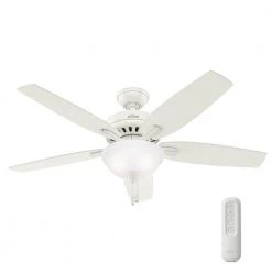 Hunter Newsome 52 in. Indoor Fresh White Ceiling Fan With LED Light Kit and Remote
