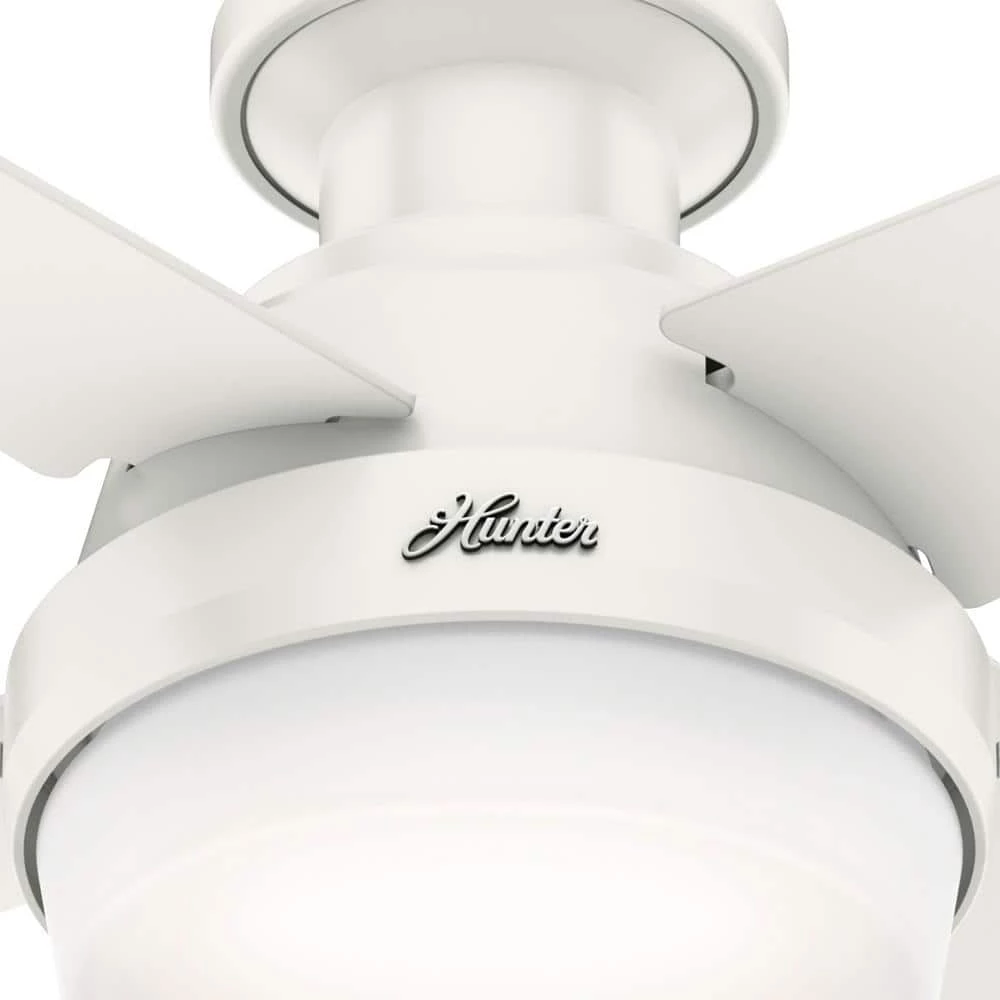 Hunter Ristrello 44 in. LED Low Profile Indoor Fresh White Ceiling Fan with Light Kit 11 Hunter Ristrello 44 in. LED Low Profile Indoor Fresh White Ceiling Fan with Light Kit - Image 11