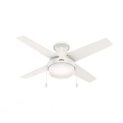 Hunter Ristrello 44 in. LED Low Profile Indoor Fresh White Ceiling Fan with Light Kit
