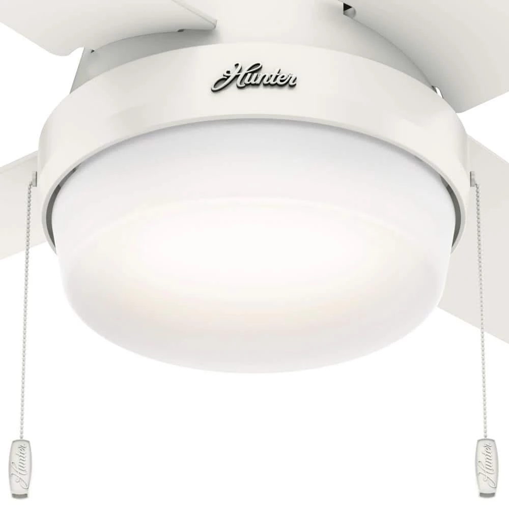 Hunter Ristrello 44 in. LED Low Profile Indoor Fresh White Ceiling Fan with Light Kit 6 Hunter Ristrello 44 in. LED Low Profile Indoor Fresh White Ceiling Fan with Light Kit - Image 6