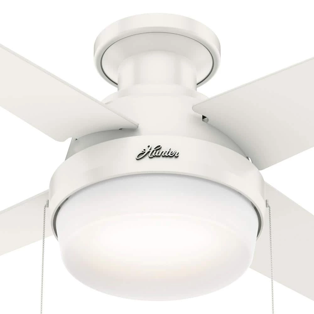 Hunter Ristrello 44 in. LED Low Profile Indoor Fresh White Ceiling Fan with Light Kit 8 Hunter Ristrello 44 in. LED Low Profile Indoor Fresh White Ceiling Fan with Light Kit - Image 8