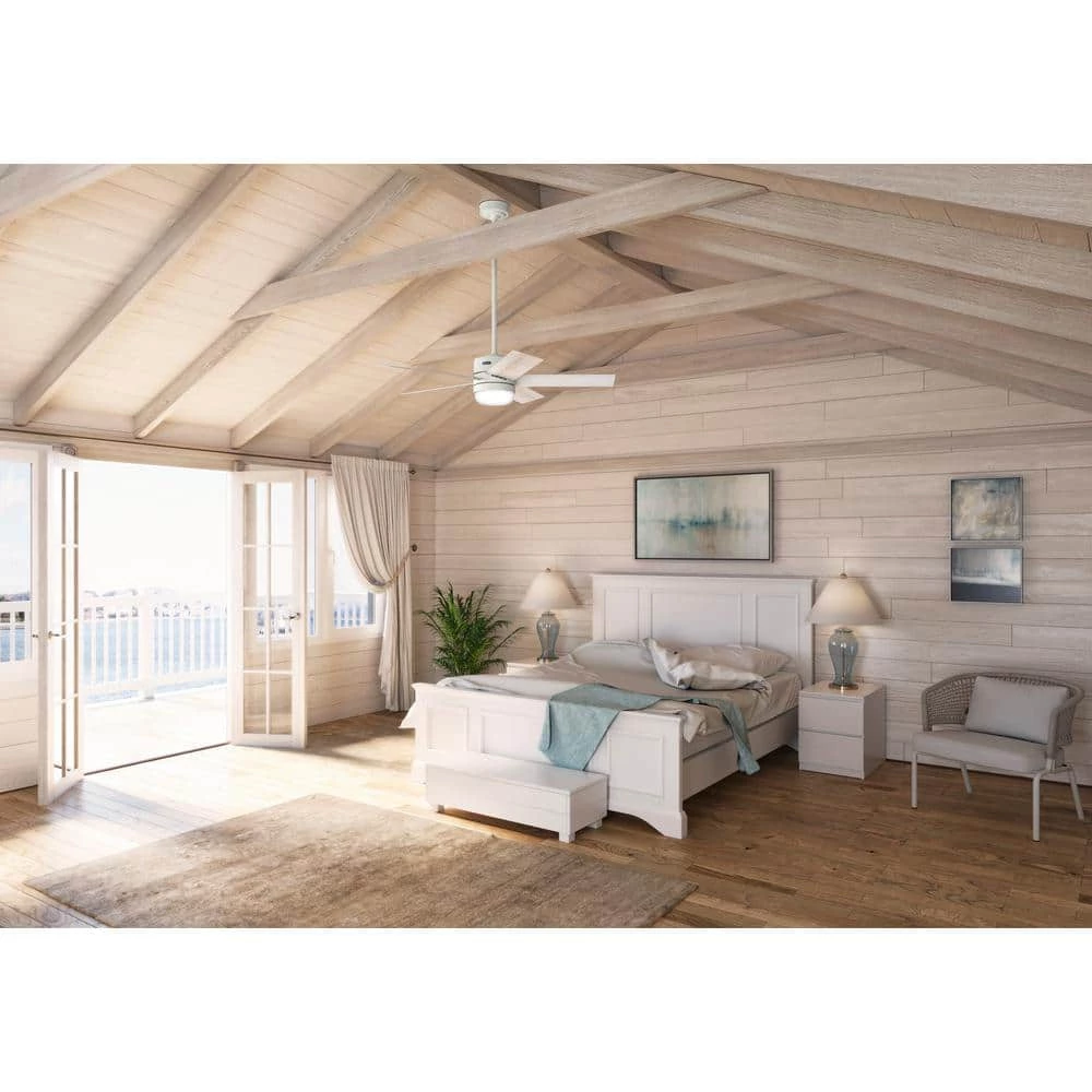 Hunter Interface 52 in. Indoor Fresh White Smart Ceiling Fan with Light and Remote Control 3 Hunter Interface 52 in. Indoor Fresh White Smart Ceiling Fan with Light and Remote Control - Image 3