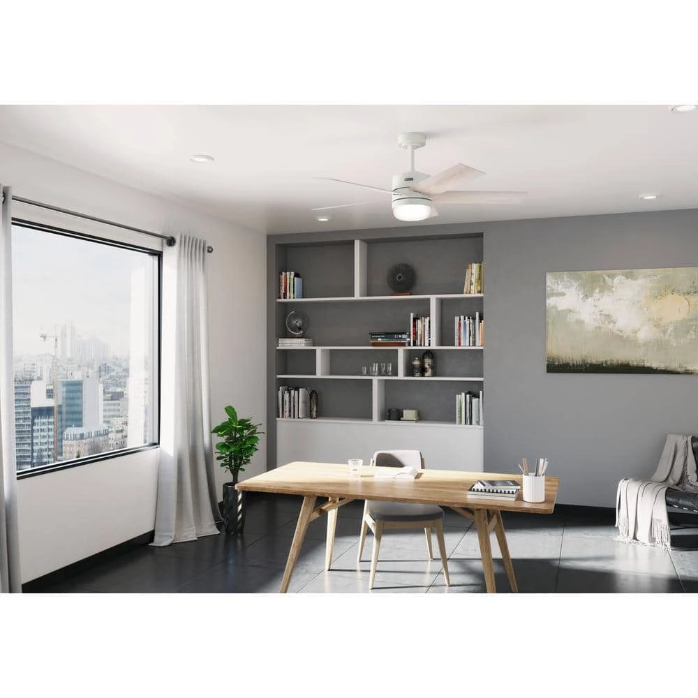 Hunter Interface 52 in. Indoor Fresh White Smart Ceiling Fan with Light and Remote Control 4 Hunter Interface 52 in. Indoor Fresh White Smart Ceiling Fan with Light and Remote Control - Image 4