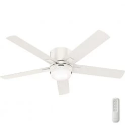 Hunter Milmack 52 in. Indoor Fresh White Ceiling Fan with Light and Remote Control