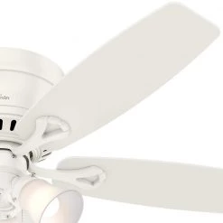 Hunter Oakhurst II 52 in. Low Profile LED Indoor Fresh White Ceiling Fan with Light Kit 24 Hunter Oakhurst II 52 in. Low Profile LED Indoor Fresh White Ceiling Fan with Light Kit -Fans Shop fresh white hunter ceiling fans with lights 52302 44 1000