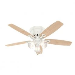 Hunter Oakhurst II 52 in. Low Profile LED Indoor Fresh White Ceiling Fan with Light Kit