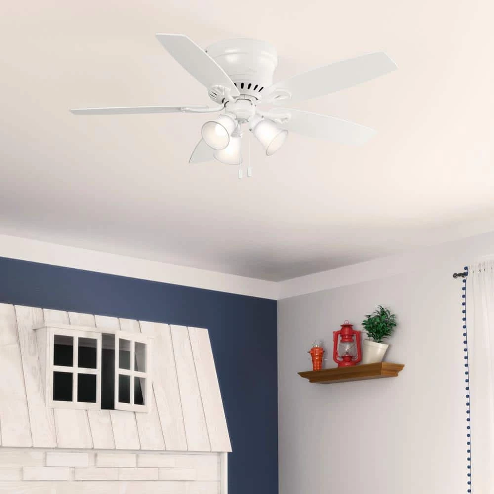 Hunter Oakhurst II 52 in. Low Profile LED Indoor Fresh White Ceiling Fan with Light Kit 13 Hunter Oakhurst II 52 in. Low Profile LED Indoor Fresh White Ceiling Fan with Light Kit - Image 13