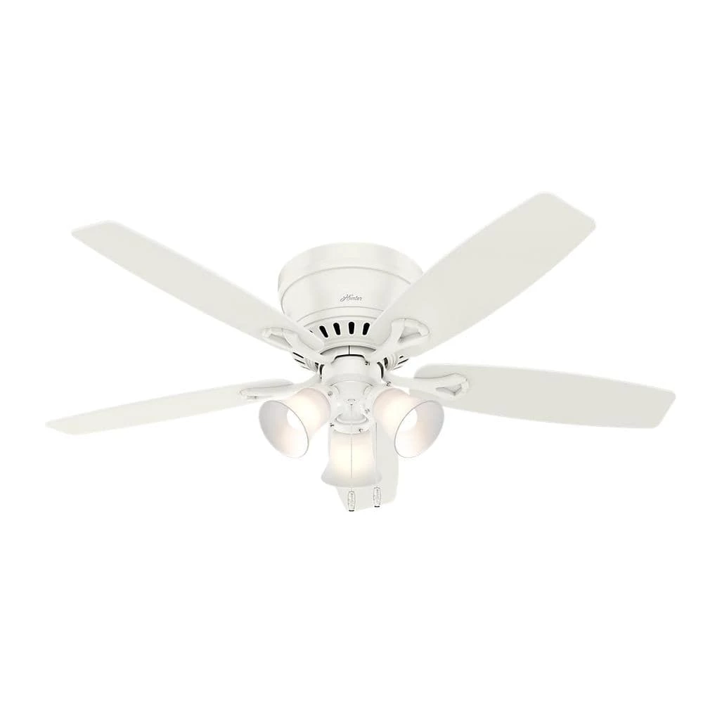Hunter Oakhurst II 52 in. Low Profile LED Indoor Fresh White Ceiling Fan with Light Kit 8 Hunter Oakhurst II 52 in. Low Profile LED Indoor Fresh White Ceiling Fan with Light Kit - Image 8