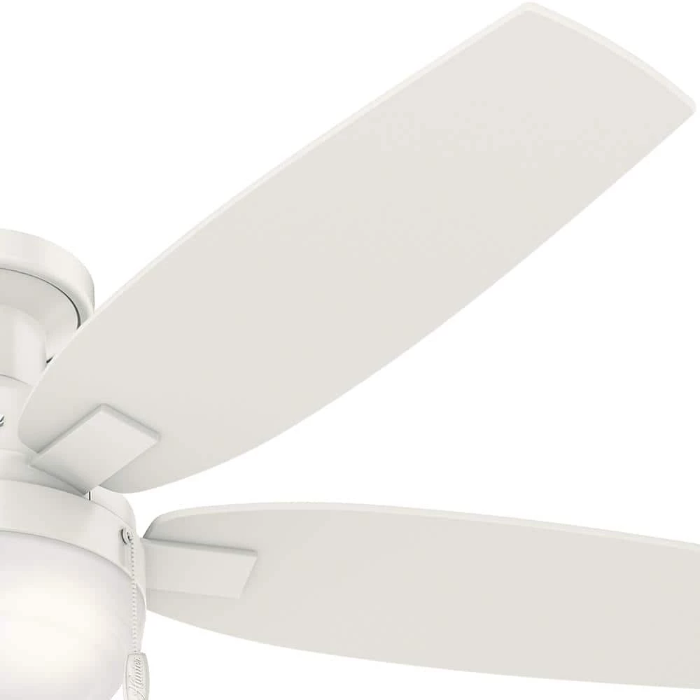 Hunter Duncan 52 in. LED Indoor Fresh White Flush Mount Ceiling Fan with Light 5 Hunter Duncan 52 in. LED Indoor Fresh White Flush Mount Ceiling Fan with Light - Image 5