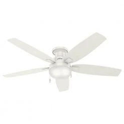 Hunter Duncan 52 in. LED Indoor Fresh White Flush Mount Ceiling Fan with Light