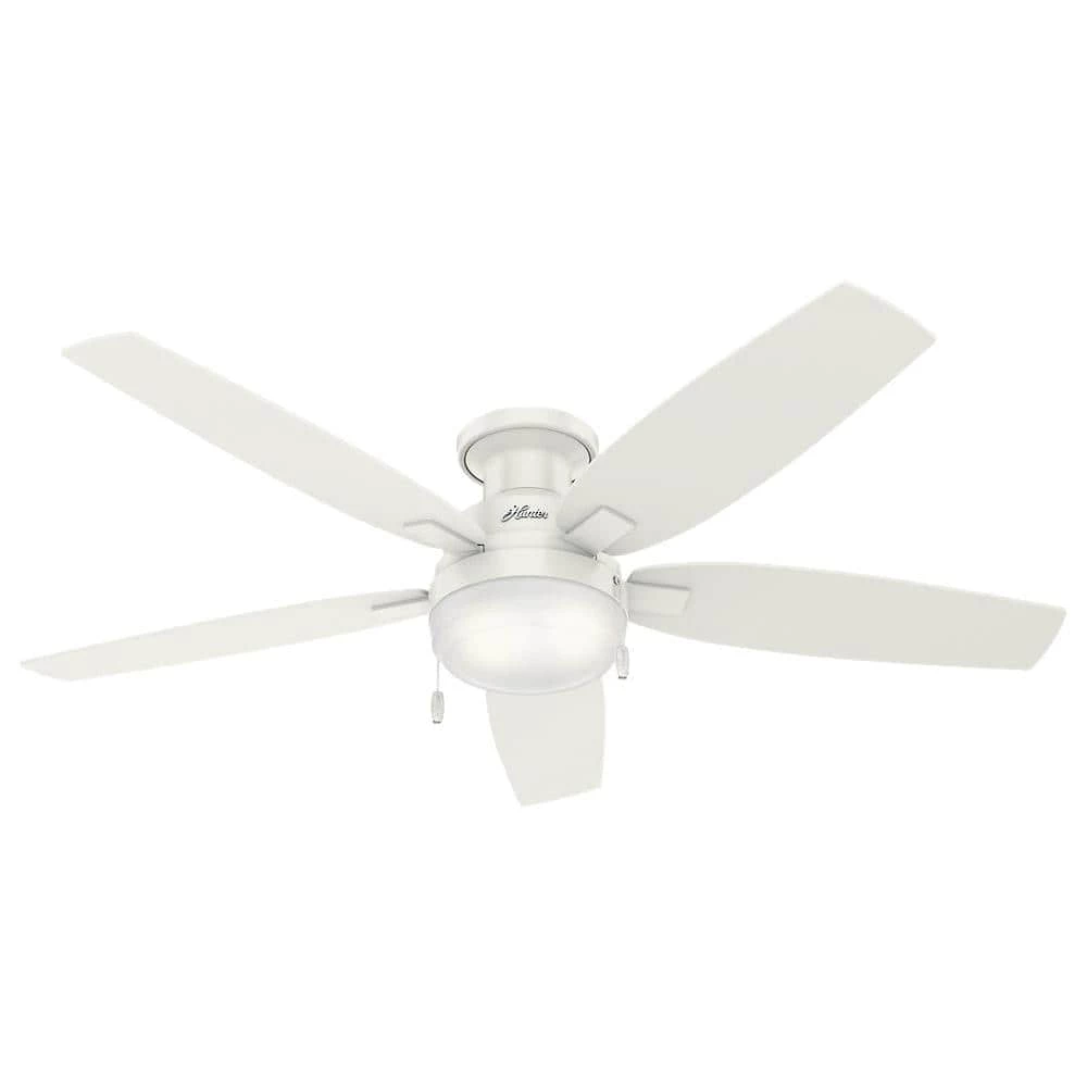 Hunter Duncan 52 in. LED Indoor Fresh White Flush Mount Ceiling Fan with Light 1 Hunter Duncan 52 in. LED Indoor Fresh White Flush Mount Ceiling Fan with Light