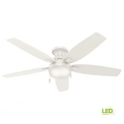 Hunter Duncan 52 in. LED Indoor Fresh White Flush Mount Ceiling Fan with Light 25 Hunter Duncan 52 in. LED Indoor Fresh White Flush Mount Ceiling Fan with Light -Fans Shop fresh white hunter ceiling fans with lights 59186 76 1000