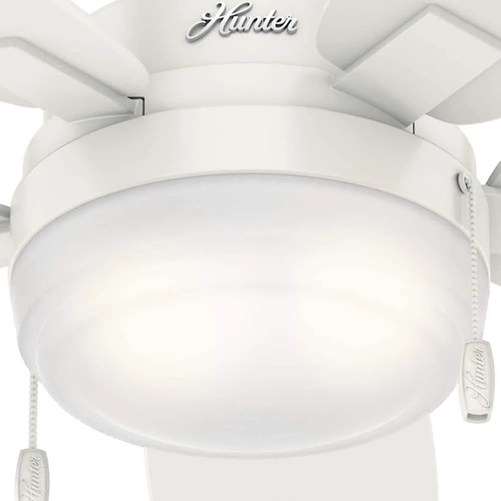 Hunter Duncan 52 in. LED Indoor Fresh White Flush Mount Ceiling Fan with Light 4 Hunter Duncan 52 in. LED Indoor Fresh White Flush Mount Ceiling Fan with Light - Image 4