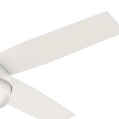 Hunter Dempsey 52 in. Low Profile LED Indoor Fresh White Ceiling Fan with Universal Remote -Fans Shop fresh white hunter ceiling fans with lights 59242 1d 1000
