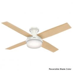 Hunter Dempsey 52 in. Low Profile LED Indoor Fresh White Ceiling Fan with Universal Remote -Fans Shop fresh white hunter ceiling fans with lights 59242 40 1000