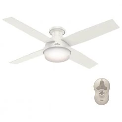 Hunter Dempsey 52 in. Low Profile LED Indoor Fresh White Ceiling Fan with Universal Remote