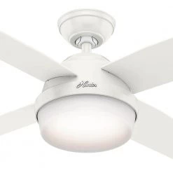Hunter Dempsey 44 in. LED Indoor Fresh White Ceiling Fan with Universal Remote 23 Hunter Dempsey 44 in. LED Indoor Fresh White Ceiling Fan with Universal Remote -Fans Shop fresh white hunter ceiling fans with lights 59246 1f 1000
