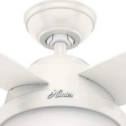 Hunter Dempsey 44 in. LED Indoor Fresh White Ceiling Fan with Universal Remote 24 Hunter Dempsey 44 in. LED Indoor Fresh White Ceiling Fan with Universal Remote -Fans Shop fresh white hunter ceiling fans with lights 59246 44 1000