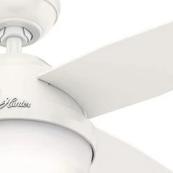Hunter Dempsey 44 in. LED Indoor Fresh White Ceiling Fan with Universal Remote 22 Hunter Dempsey 44 in. LED Indoor Fresh White Ceiling Fan with Universal Remote -Fans Shop fresh white hunter ceiling fans with lights 59246 4f 1000