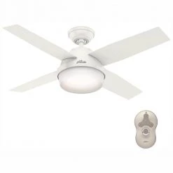 Hunter Dempsey 44 in. LED Indoor Fresh White Ceiling Fan with Universal Remote