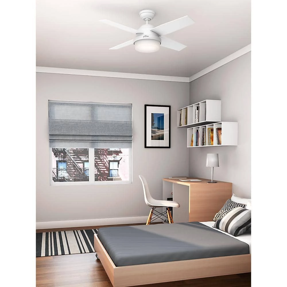 Hunter Dempsey 44 in. LED Indoor Fresh White Ceiling Fan with Universal Remote 2 Hunter Dempsey 44 in. LED Indoor Fresh White Ceiling Fan with Universal Remote - Image 2