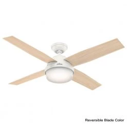 Hunter Dempsey 52 in. LED Indoor/Outdoor Fresh White Ceiling Fan with Light Kit and Remote -Fans Shop fresh white hunter ceiling fans with lights 59252 40 1000