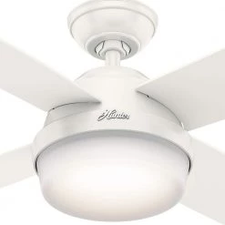 Hunter Dempsey 52 in. LED Indoor/Outdoor Fresh White Ceiling Fan with Light Kit and Remote -Fans Shop fresh white hunter ceiling fans with lights 59252 a0 1000