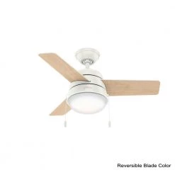 Hunter Aker 36 in. LED Indoor Fresh White Ceiling Fan with Light -Fans Shop fresh white hunter ceiling fans with lights 59301 40 1000