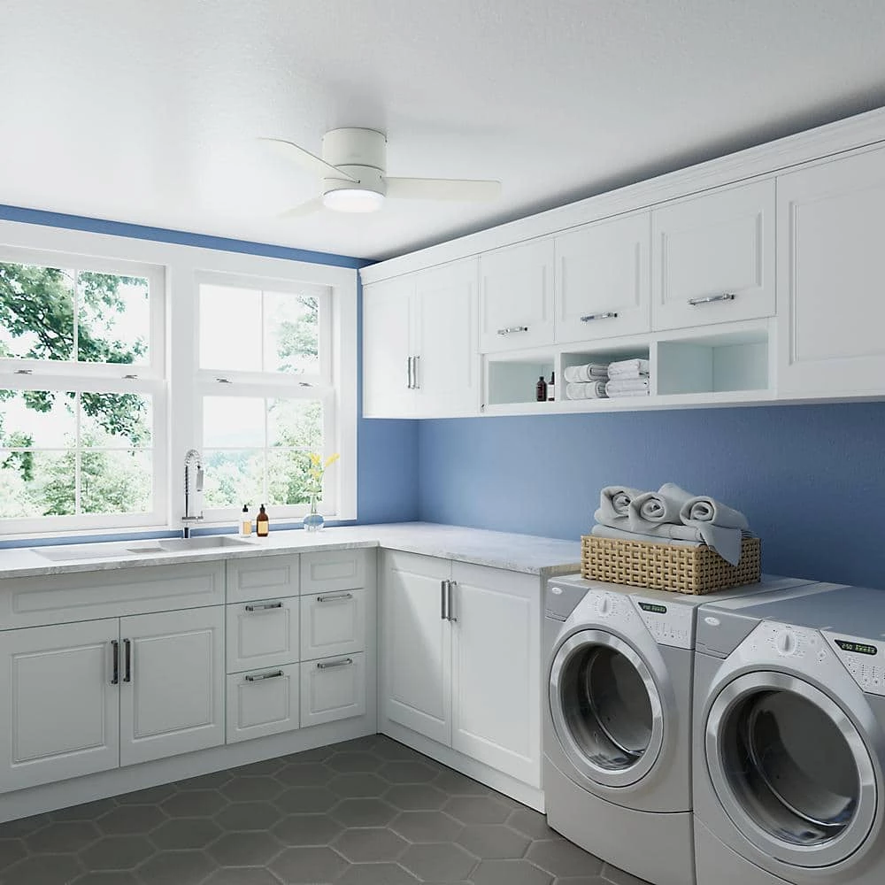 Hunter Minimus 44 in. Low Profile Integrated LED Indoor Fresh White Ceiling Fan with Light Kit and Remote 3 Hunter Minimus 44 in. Low Profile Integrated LED Indoor Fresh White Ceiling Fan with Light Kit and Remote - Image 3