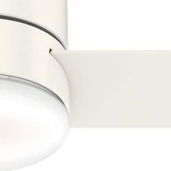 Hunter Minimus 44 in. Low Profile Integrated LED Indoor Fresh White Ceiling Fan with Light Kit and Remote 18 Hunter Minimus 44 in. Low Profile Integrated LED Indoor Fresh White Ceiling Fan with Light Kit and Remote -Fans Shop fresh white hunter ceiling fans with lights 59452 44 1000