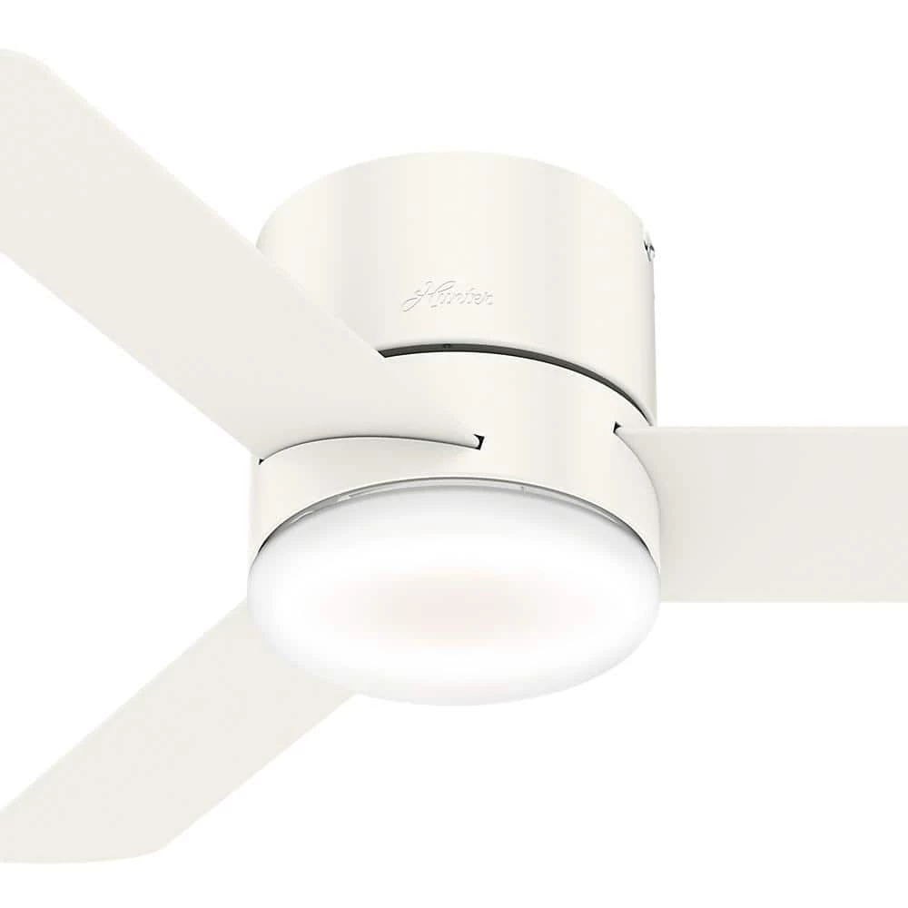 Hunter Minimus 44 in. Low Profile Integrated LED Indoor Fresh White Ceiling Fan with Light Kit and Remote 9 Hunter Minimus 44 in. Low Profile Integrated LED Indoor Fresh White Ceiling Fan with Light Kit and Remote - Image 9