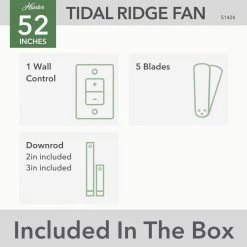 Hunter Tidal Ridge 52 in. Outdoor Fresh White Ceiling Fan with Wall Switch -Fans Shop fresh white hunter ceiling fans without lights 51424 66 1000