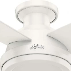 Hunter Dempsey 52 in. Low Profile No Light Indoor Fresh White Ceiling Fan with Remote -Fans Shop fresh white hunter ceiling fans without lights 59248 1f 1000