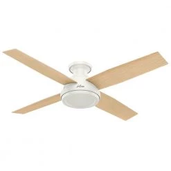 Hunter Dempsey 52 in. Low Profile No Light Indoor Fresh White Ceiling Fan with Remote -Fans Shop fresh white hunter ceiling fans without lights 59248 40 1000