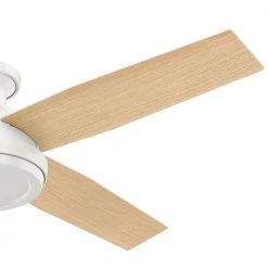 Hunter Dempsey 52 in. Low Profile No Light Indoor Fresh White Ceiling Fan with Remote -Fans Shop fresh white hunter ceiling fans without lights 59248 77 1000
