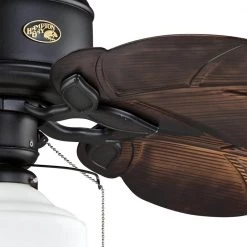 Hampton Bay Nassau 52 in. Indoor/Outdoor LED Gilded Iron Wet Rated Ceiling Fan with Light Kit and 5 Weather Resistant Blades -Fans Shop gilded iron hampton bay ceiling fans with lights 58020 1d 1000