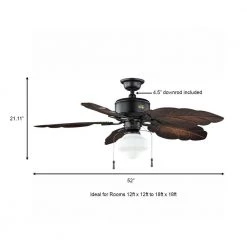 Hampton Bay Nassau 52 in. Indoor/Outdoor LED Gilded Iron Wet Rated Ceiling Fan with Light Kit and 5 Weather Resistant Blades -Fans Shop gilded iron hampton bay ceiling fans with lights 58020 a0 1000