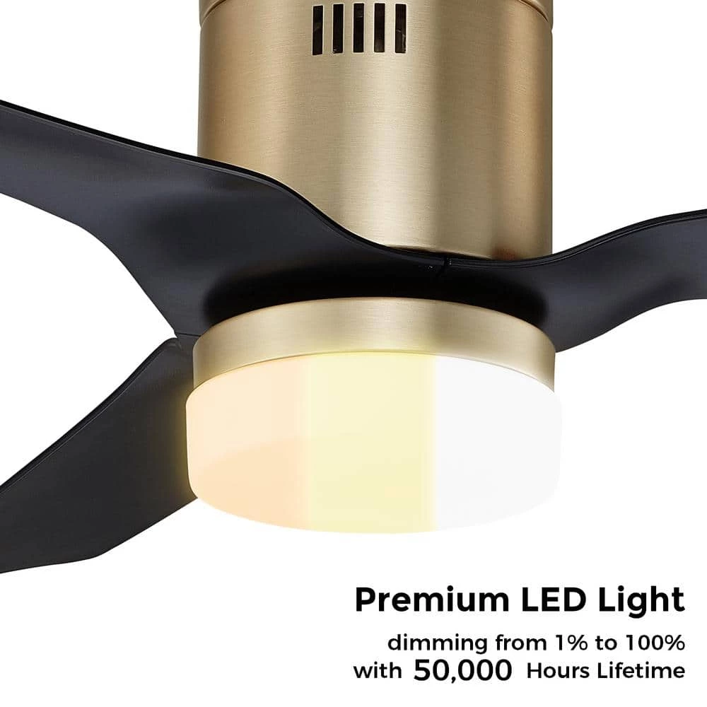 CARRO Striver 52 in. Indoor/Outdoor Gold Smart Ceiling Fan, Dimmable LED Light and Remote, Works with Alexa/Google Home/Siri 5 CARRO Striver 52 in. Indoor/Outdoor Gold Smart Ceiling Fan, Dimmable LED Light and Remote, Works with Alexa/Google Home/Siri - Image 5