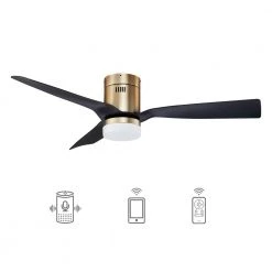 CARRO Striver 52 in. Indoor/Outdoor Gold Smart Ceiling Fan, Dimmable LED Light and Remote, Works with Alexa/Google Home/Siri