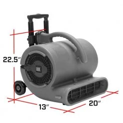 B-Air 1/2 HP Air Mover for Janitorial Water Damage Restoration Stackable Carpet Dryer Floor Blower Fan with Handle Grey -Fans Shop gray with handle b air blower fans ba vp 50 gy h c3 1000