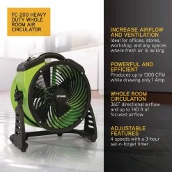 XPOWER 1300 CFM 4 Speed Multipurpose 13 in. Pro Air Circulator Utility Fan -Fans Shop green xpower industrial fans fc 200 4f 1000