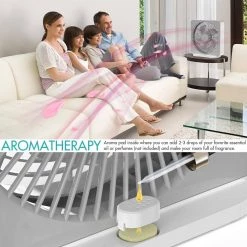 Panergy 10 in.3 Speed Grey White Small Box Fan, Powered by AC Adapter, Window Fan for Bedroom Bathroom Kitchen -Fans Shop grey white box fans thd zl2002y w 4f 1000